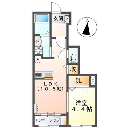 トゥインクル(1LDK/1階)の間取り写真
