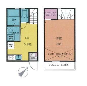 アフェット検見川5(1DK/1階)の間取り写真