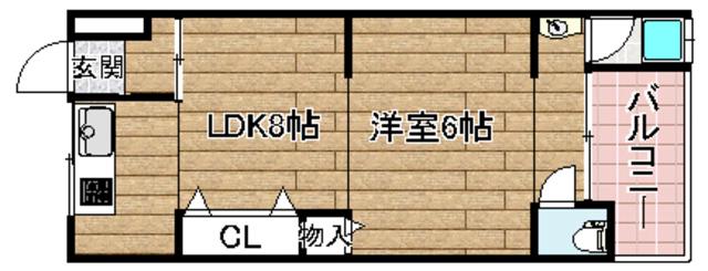 カトレアハイツ(1LDK/1階)の間取り写真