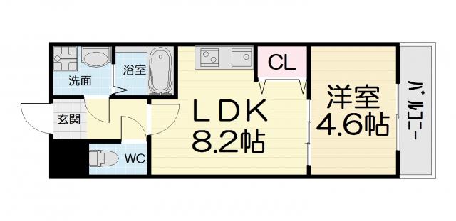 フジパレス堺鳳中I番館(1LDK/2階)の間取り写真