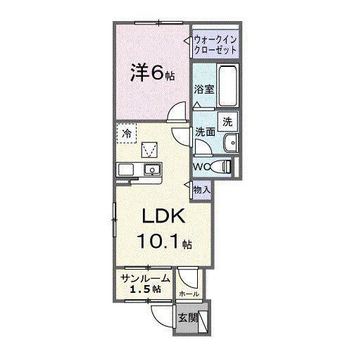 グランシャリオ(1LDK/1階)の間取り写真