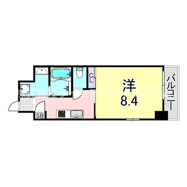 WILLDO浜崎通(ワンルーム/4階)の間取り写真
