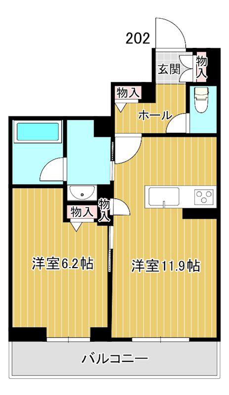 メゾン ド ファベル(1LDK/2階)の間取り写真