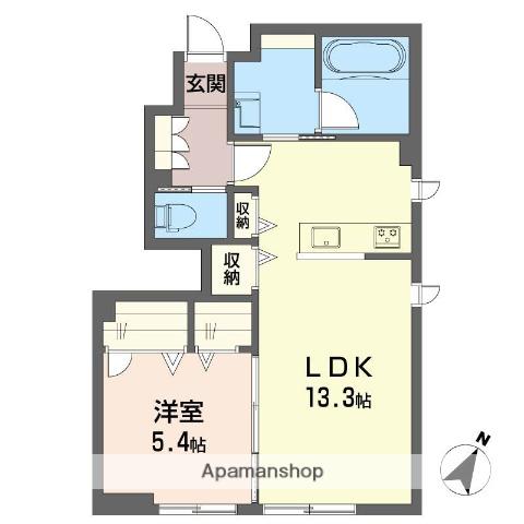 クオレール勝田台(1LDK/1階)の間取り写真