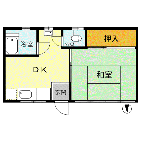 コーポ池田(1DK/1階)の間取り写真