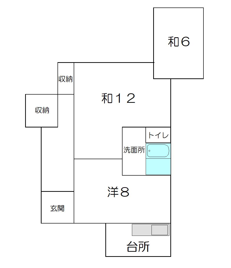 水口アパート(3K/1階)の間取り写真