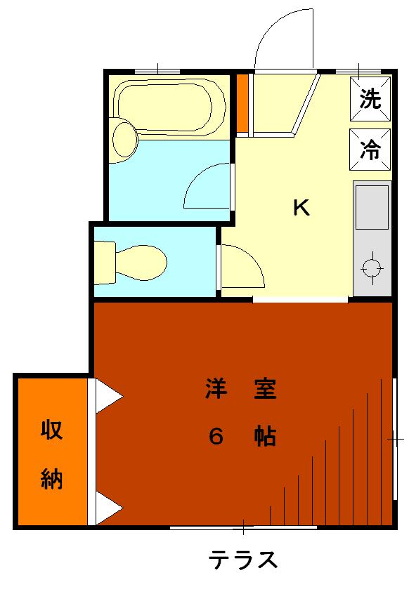 アンジュ(1K/1階)の間取り写真