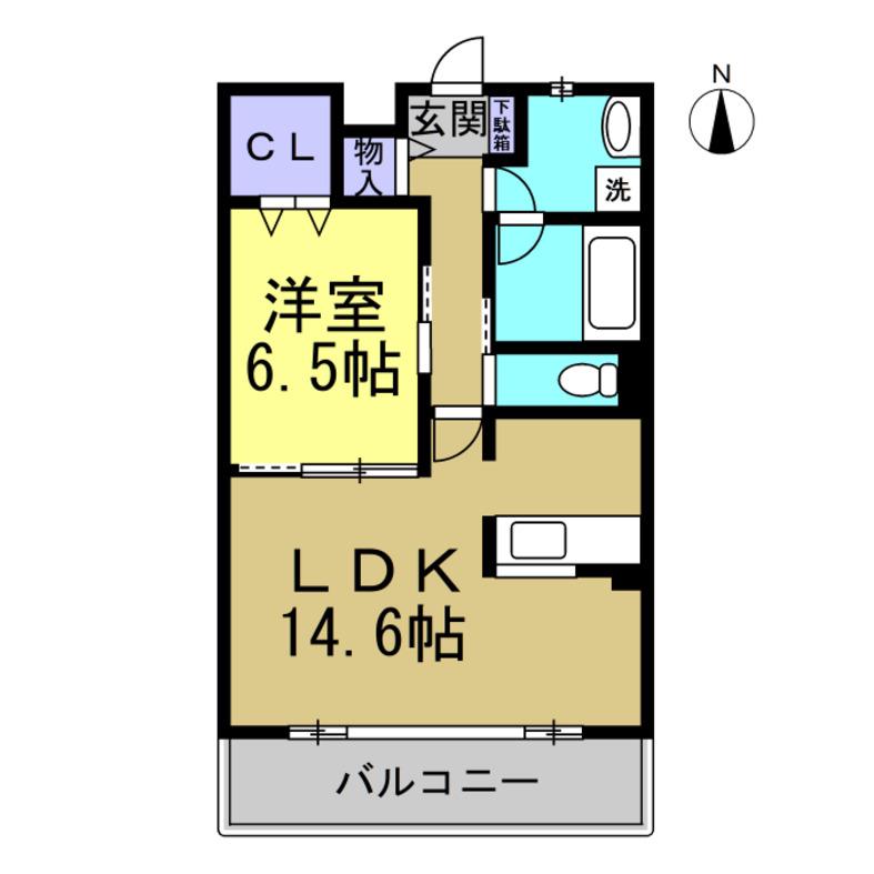 HOLLY HILLS RESIDENCE イースト(1LDK/3階)の間取り写真