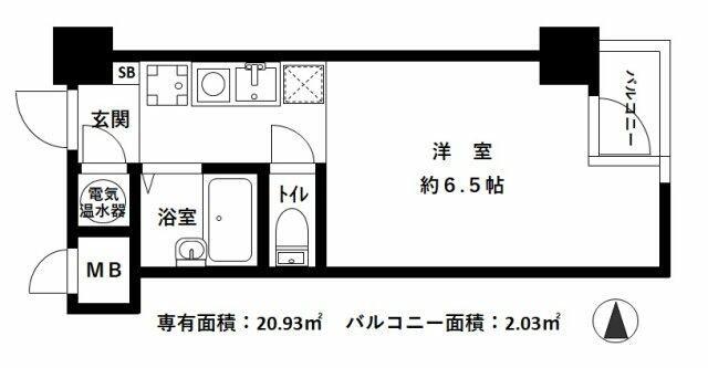 ニュー池袋ハイツ(ワンルーム/6階)の間取り写真
