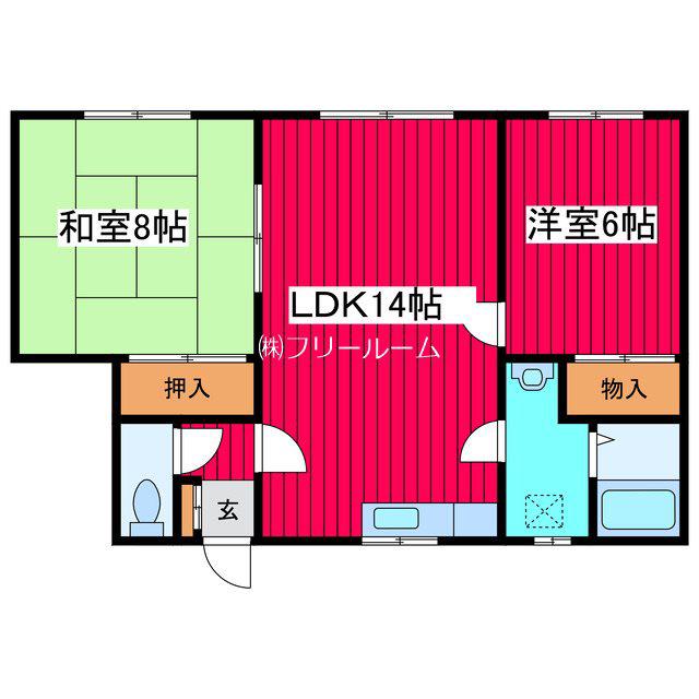 レジデンス91(2LDK/2階)の間取り写真