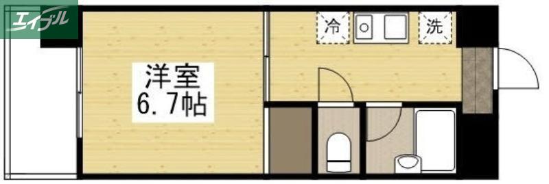 KSB 大供(1K/3階)の間取り写真