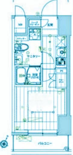 レガリス品川サウス(1K/6階)の間取り写真