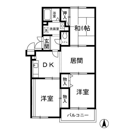 KSグランメール汐見台(3LDK/1階)の間取り写真