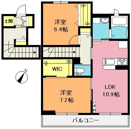 SHMジュジュ(2LDK/2階)の間取り写真