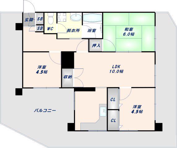 パラツィーナ小阪(4LDK/7階)の間取り写真