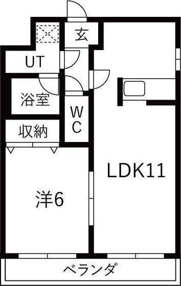フローラYOKO(1LDK/2階)の間取り写真