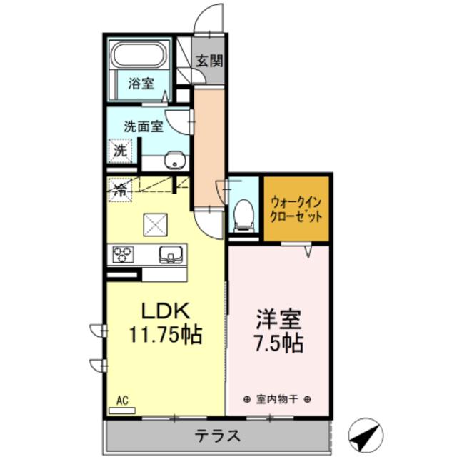 メゾンルミエール(1LDK/1階)の間取り写真