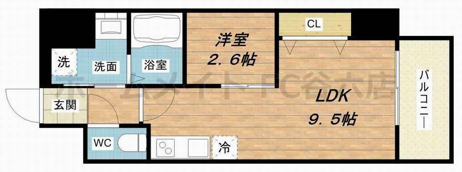 サンフォリア大手前(1LDK/2階)の間取り写真