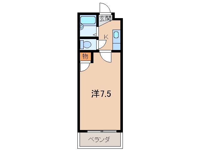 雑賀マンション(1K/3階)の間取り写真