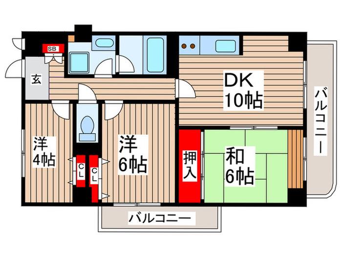 レピドール福田I(3DK/2階)の間取り写真