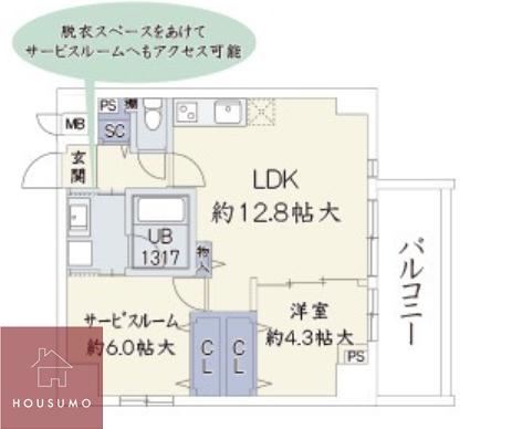 WOOD RIVER 新大阪(2LDK/3階)の間取り写真