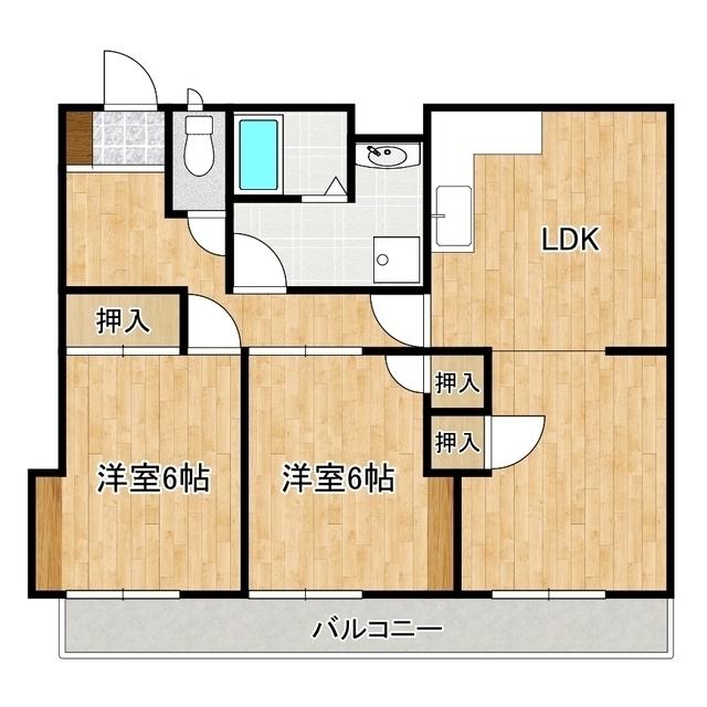 興人松江マンション(3LDK/1階)の間取り写真