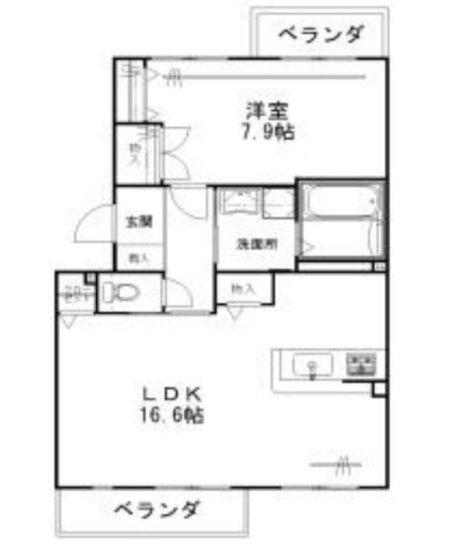 CASA DOMANI(1LDK/2階)の間取り写真