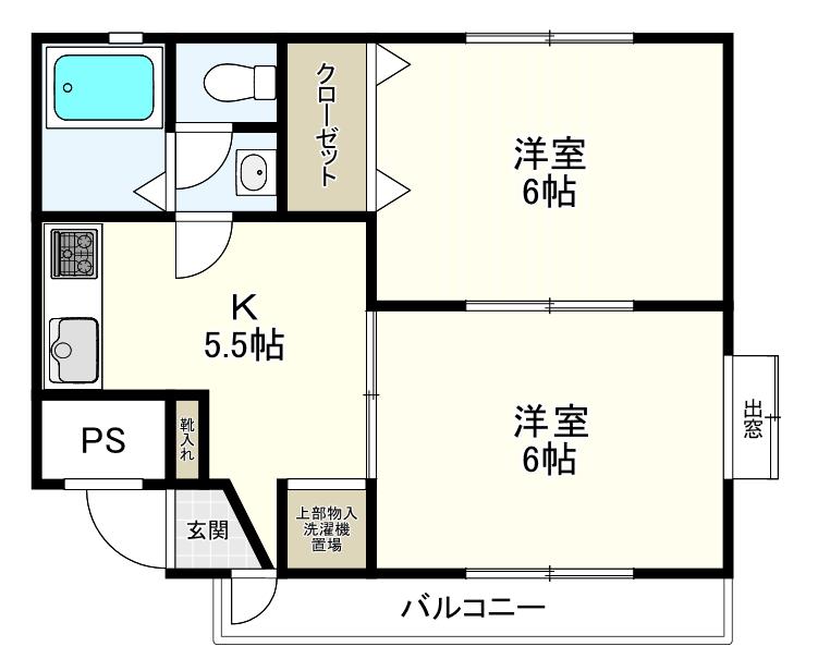 プルミエ志木(2K/1階)の間取り写真