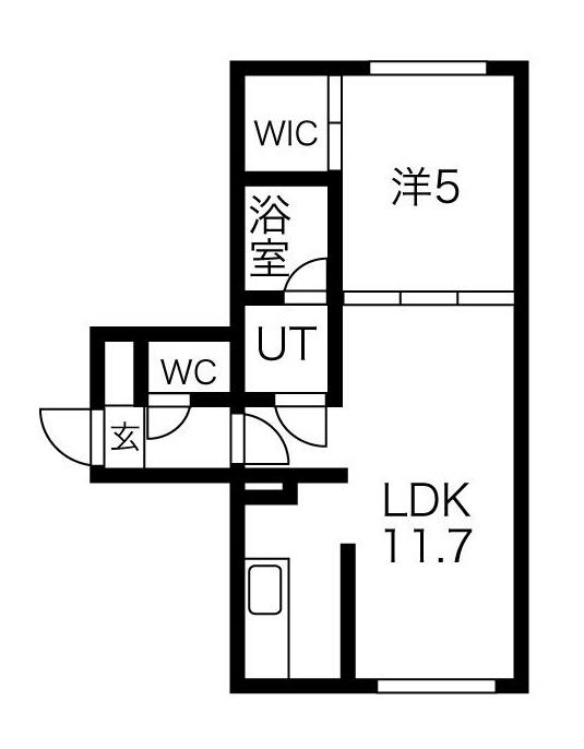PERSONA新札幌(1LDK/4階)の間取り写真