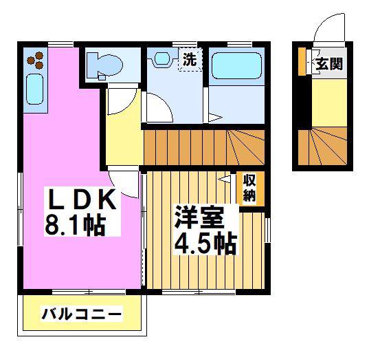 エスペランザ・ケー(1LDK/2階)の間取り写真