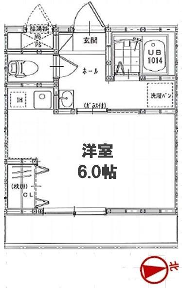 RAFFINE蕨(ワンルーム/2階)の間取り写真