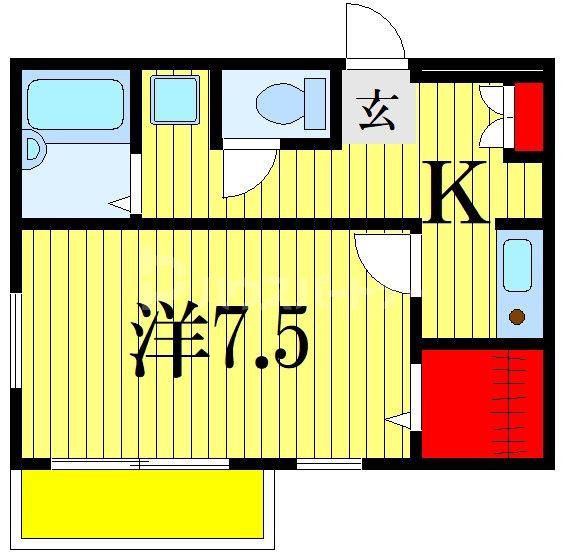 メゾンラフレシア(1K/1階)の間取り写真