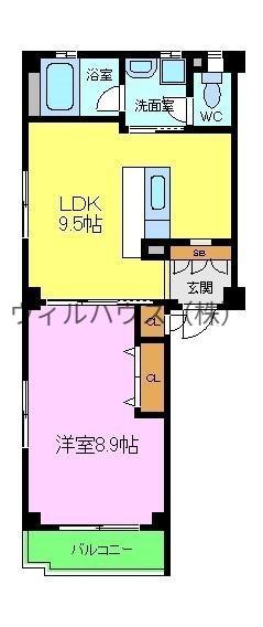 エクセレントフィールド(1LDK/3階)の間取り写真
