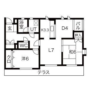 ブラウニー(2LDK/1階)の間取り写真