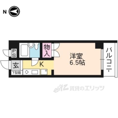 ロイヤルパレス百万遍(1K/3階)の間取り写真