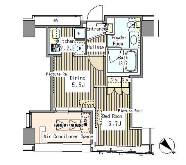 MY TOWER RESIDENCE(1DK/16階)の間取り写真