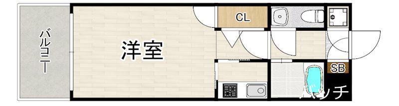 エステートモア天神STUDIO(1K/10階)の間取り写真