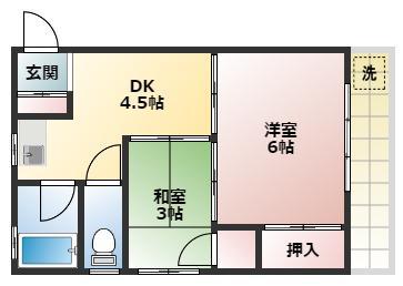 安積マンション(2DK/2階)の間取り写真