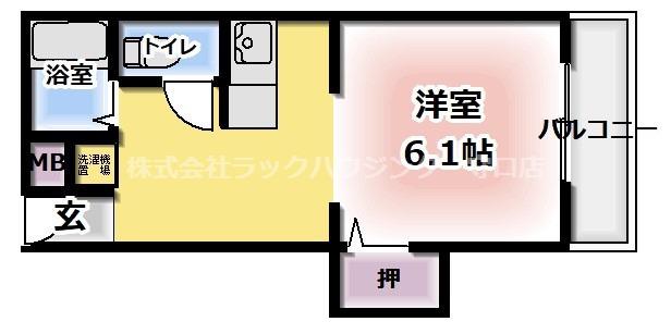 レジデンス太子橋(1K/2階)の間取り写真