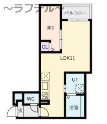 JACK IRUMANODAI(1LDK/1階)の間取り写真