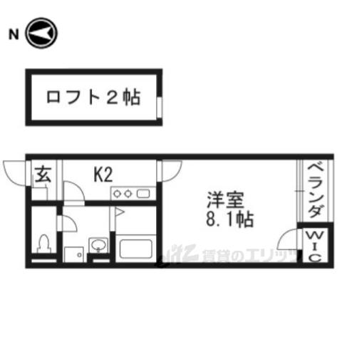 レオネクストクール ド イリス(1K/1階)の間取り写真