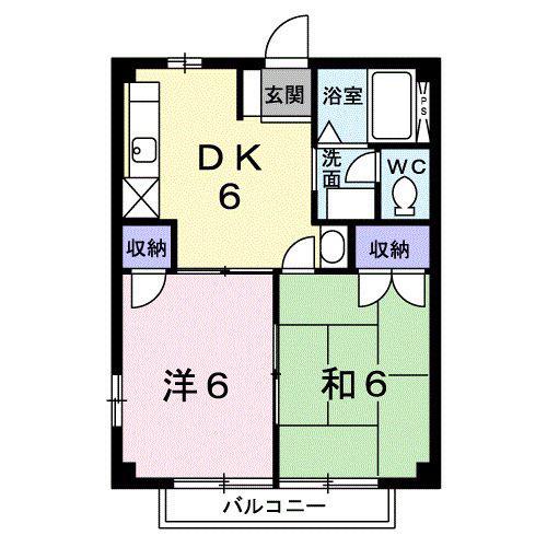 リバ-サイドAOKI(2DK/2階)の間取り写真