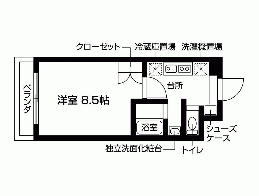 ABURANOKOJI立花(1K/1階)の間取り写真