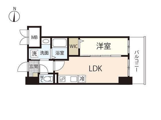 サーパスフォーシア大供(1LDK/10階)の間取り写真