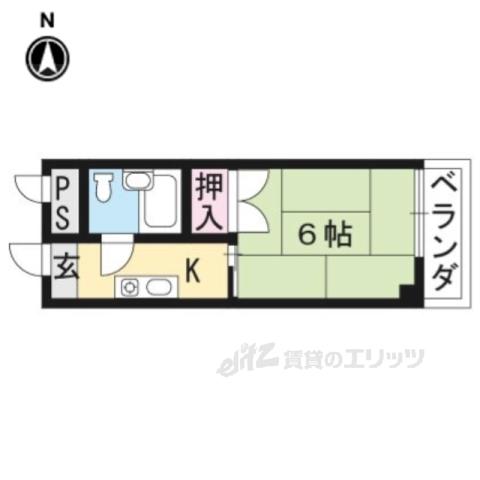プラム四条(1K/1階)の間取り写真
