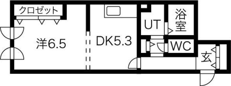 トランキル(1DK/3階)の間取り写真