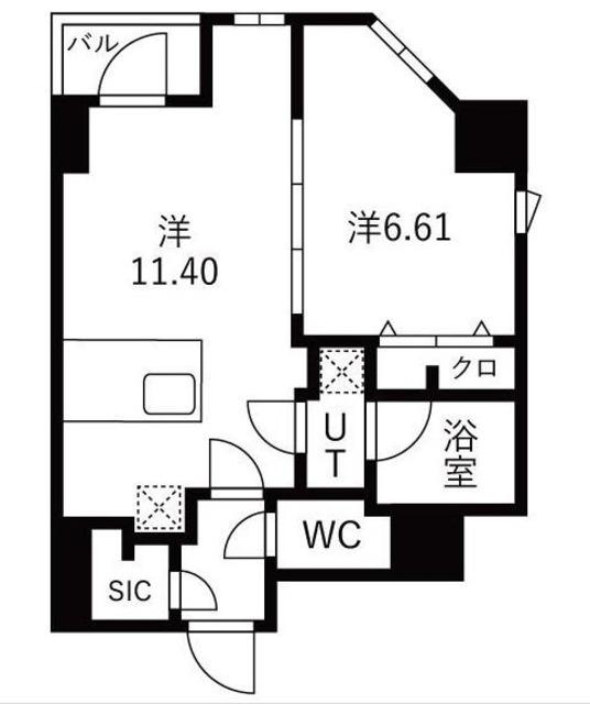 トラディス森下(1LDK/5階)の間取り写真