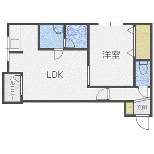 エムズ北24条(1LDK/3階)の間取り写真