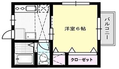 グランドールK(1K/2階)の間取り写真