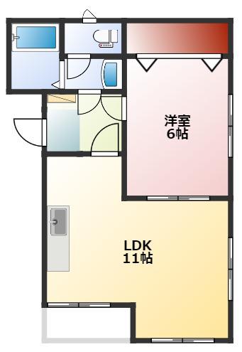 セゾン ド パーク(1LDK/2階)の間取り写真